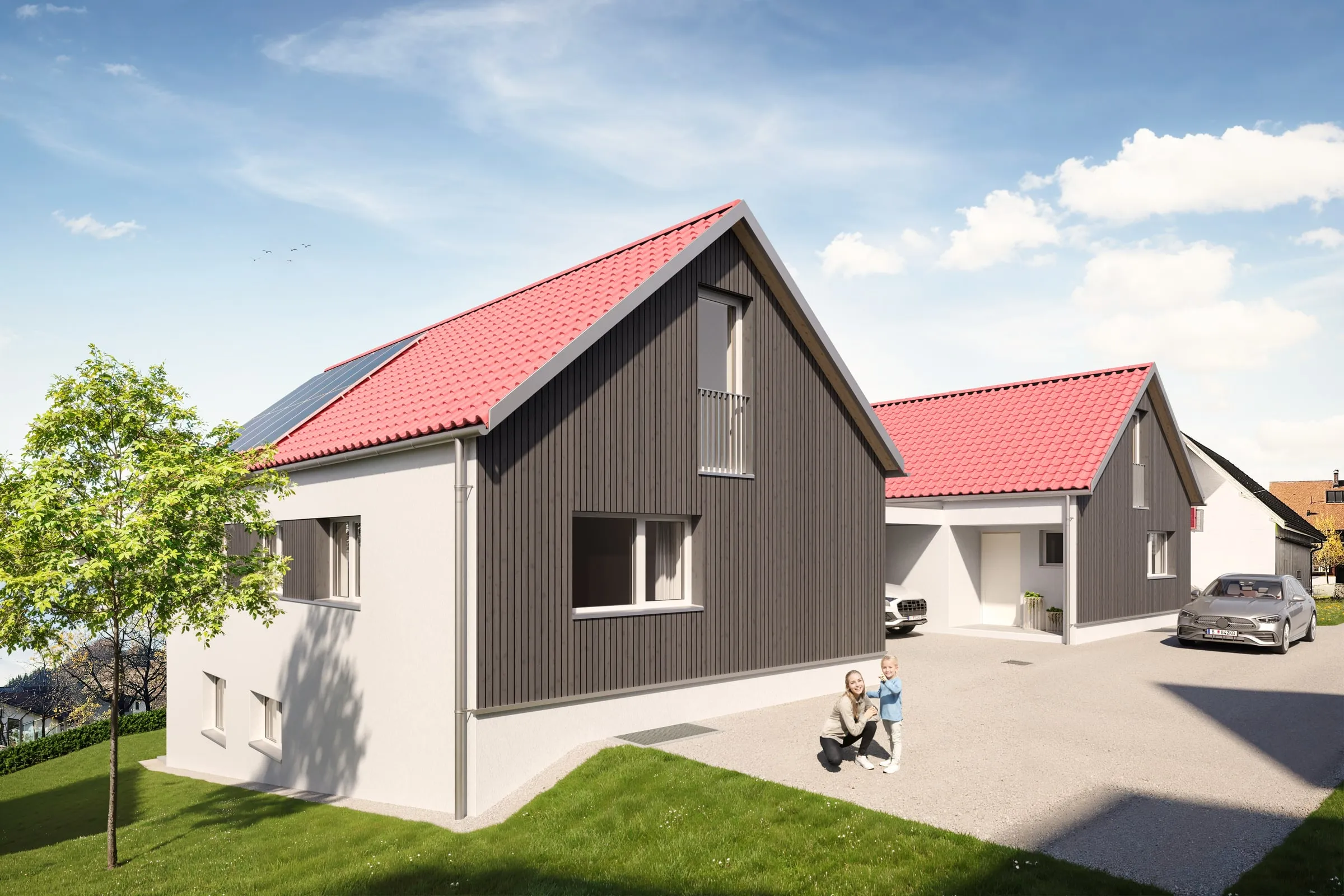 Außenvisualisierung Mehrfamilienhaus Fraxern für Hefel Wohnbau Ansicht 13