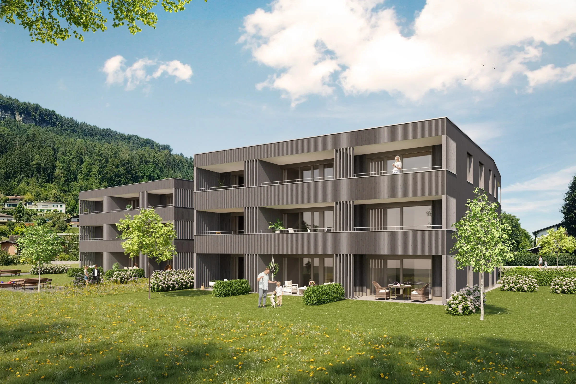 Mehrfamilienhäuser Wohnanlage Kapellenweg für Panorama Wohnbau Ansicht 12