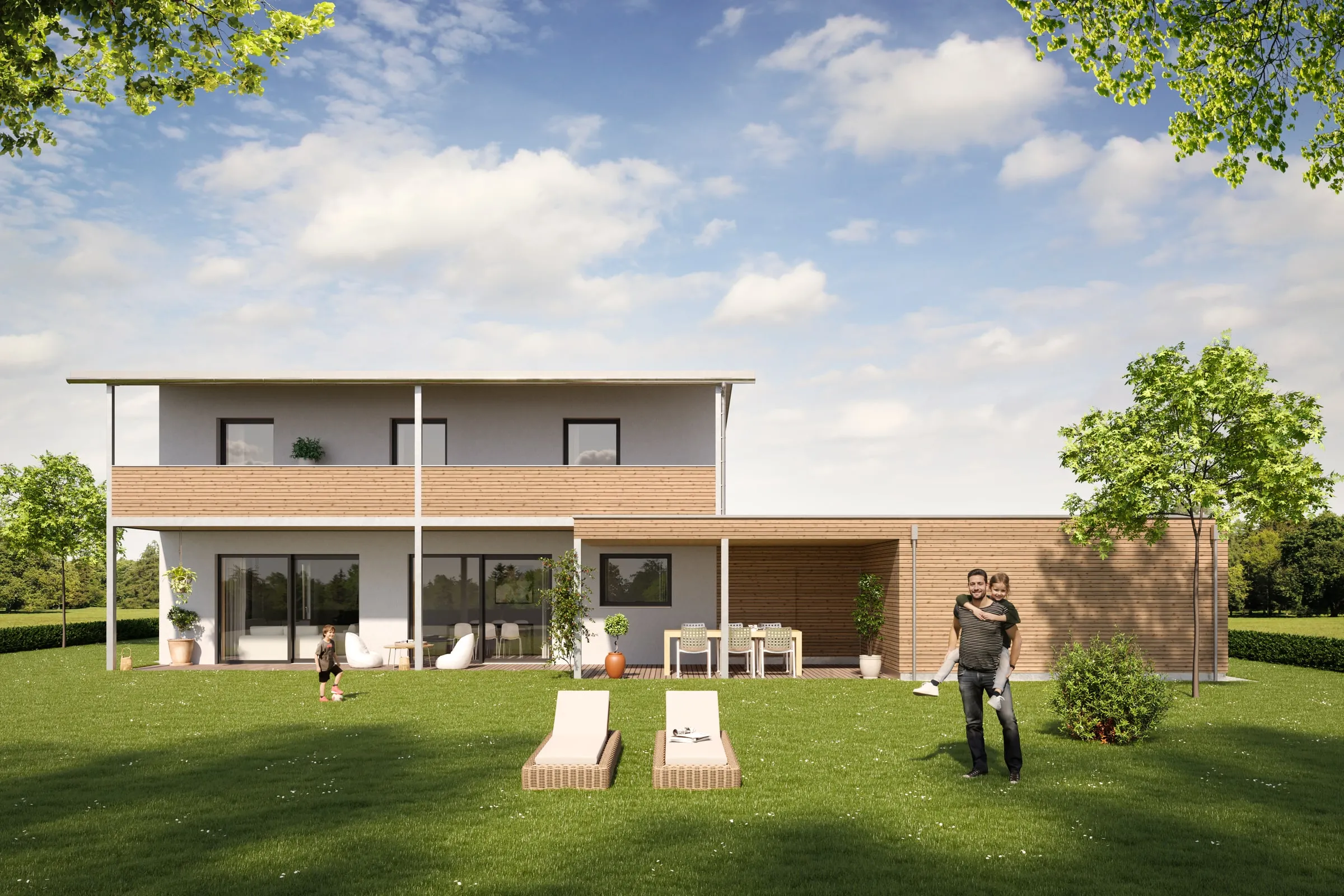 Außenvisualisierung Einfamilienhaus für Bau Summer Ansicht 10